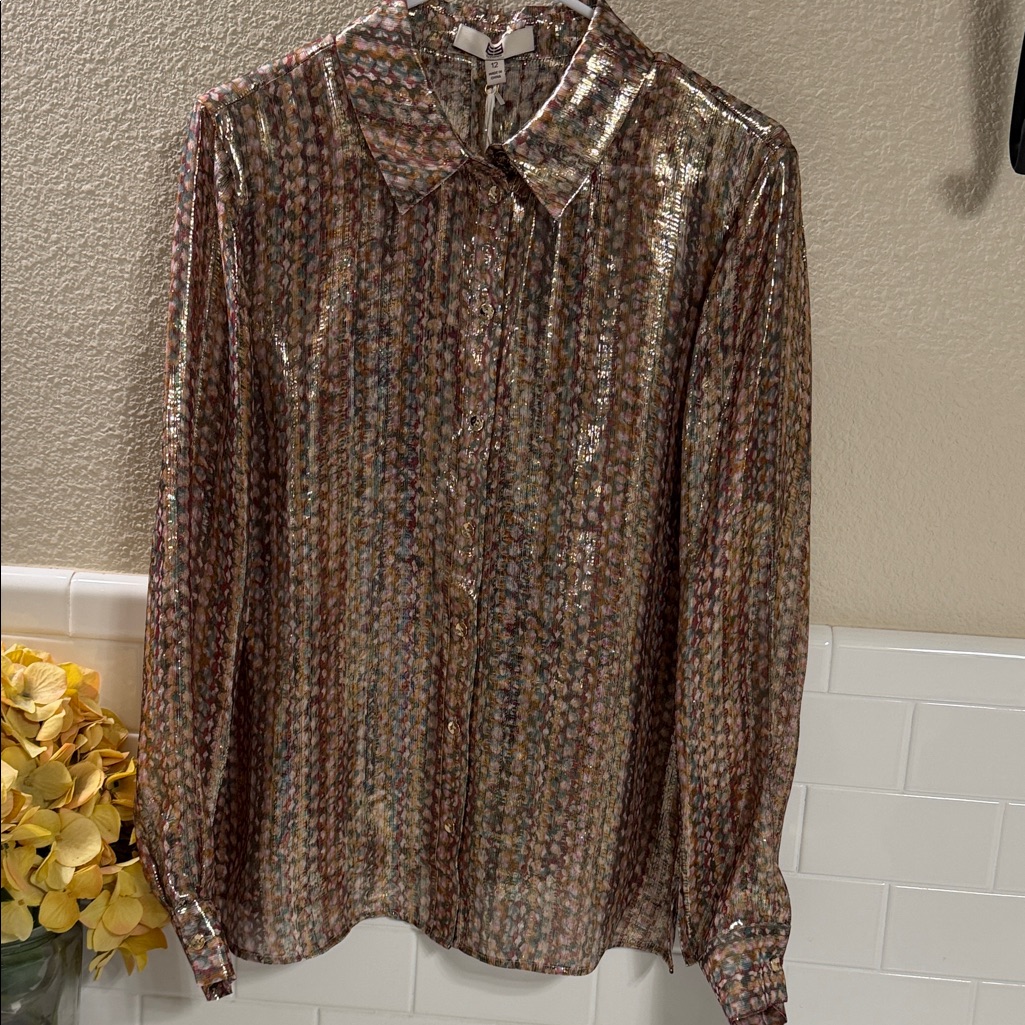 Etcetera 66 Silk Button Down Blouse Brand New With Tags  Size 12